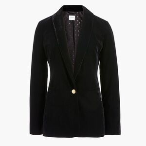 J. Crew Velvet Shawl Collar Blazer Black Size 2, XS